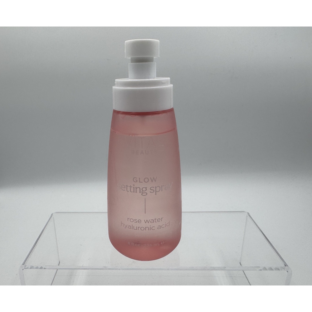 Vital Beauty Glow Setting Spray Rose Water Hyaluronic Acid 8 fl oz NO Cap